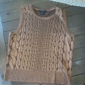 St John gold metallic sleeveless sweater